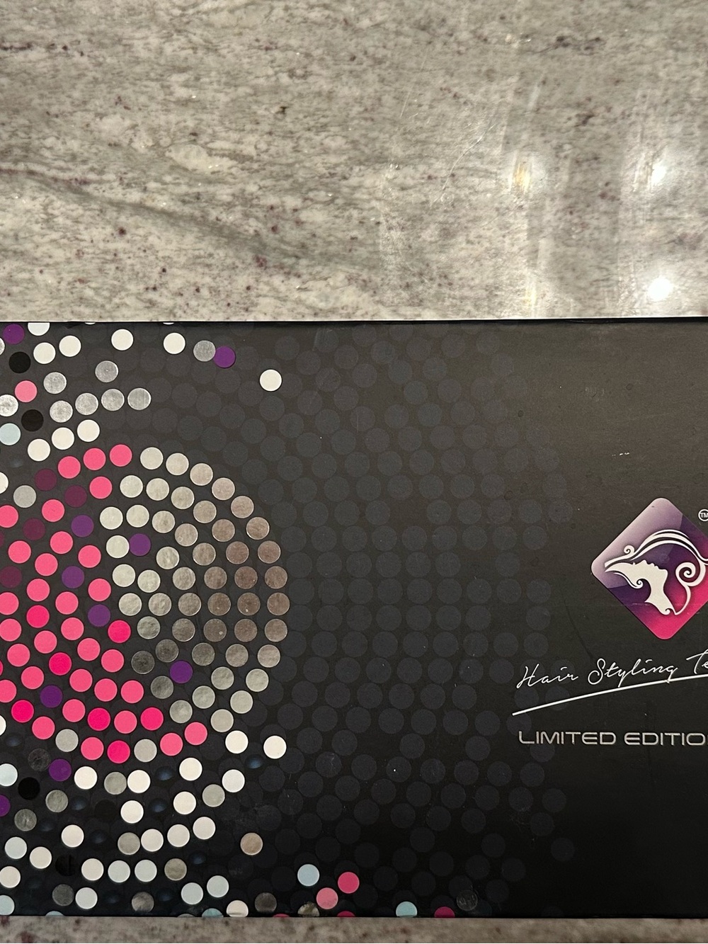 Limited Edition Hair Styling Tool — Black with Pink & Silver Dot Design